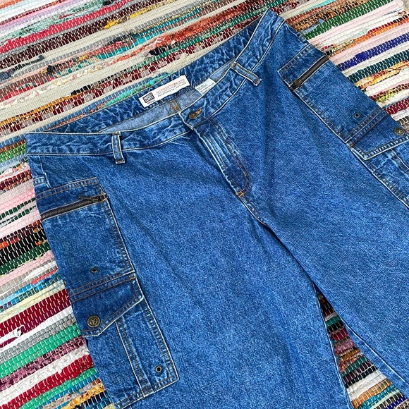 Vintage Faded Glory Cargo Denim Capri Jeans-#1936+ - Picture 5 of 12